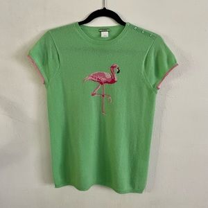 J Crew Short Sleeve Flamingo Sweater Top